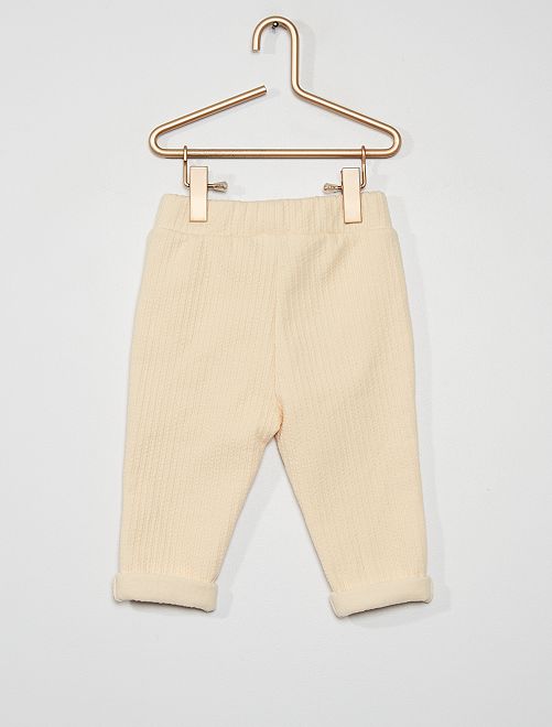 Leggings in tessuto felpato fantasia - ecru - Kiabi - 8.00€