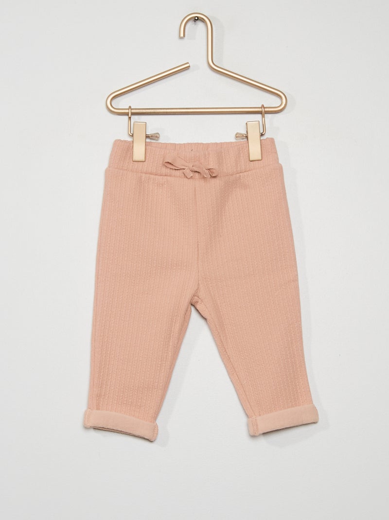 Leggings in tessuto felpato fantasia rosa - Kiabi