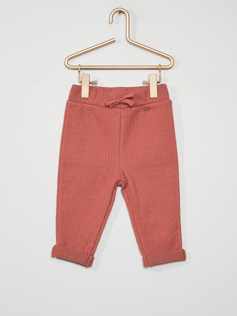 Leggings in tessuto felpato fantasia rosso mattone - Kiabi