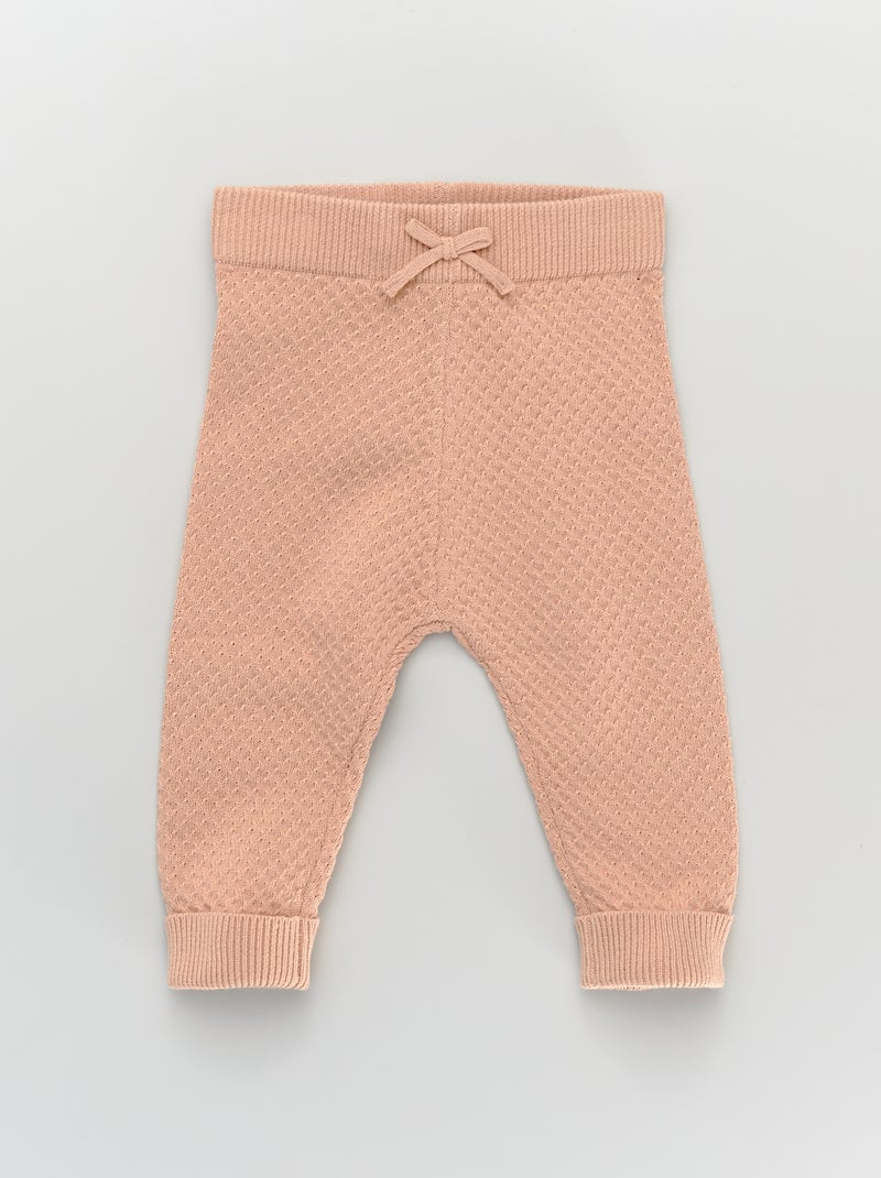 Leggings in tricot di cotone fantasia BEIGE - Kiabi