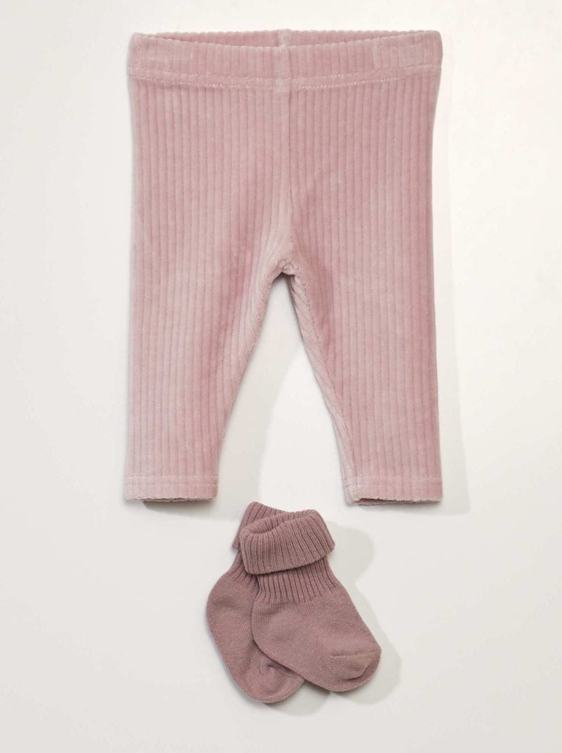 Leggings in velluto + calzini VIOLA - Kiabi