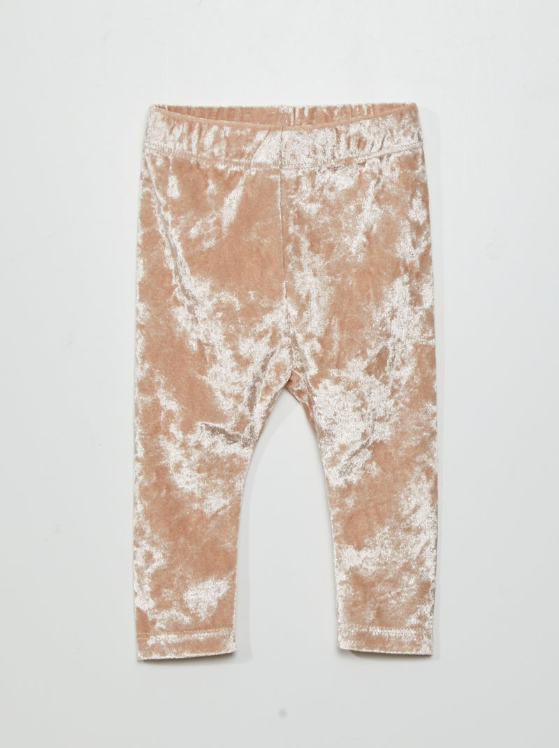 Leggings in velluto satinato BEIGE - Kiabi