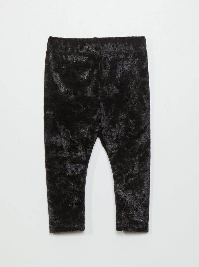 Leggings in velluto satinato nero - Kiabi