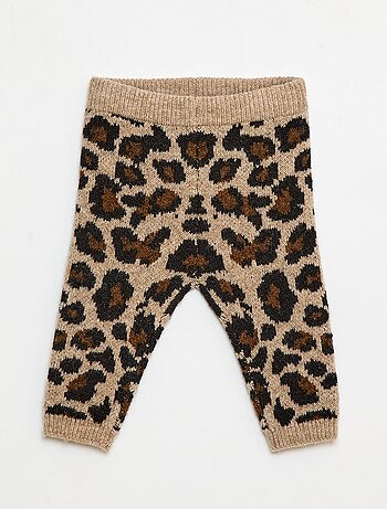 Leggings leopardati in maglia