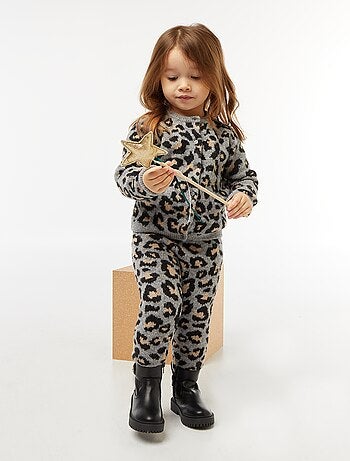 Leggings leopardati in maglia