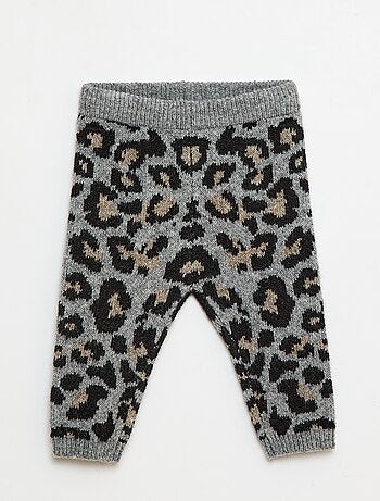 Leggings leopardati in maglia
