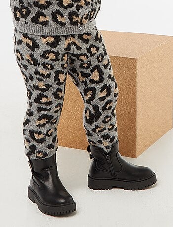 Leggings leopardati in maglia