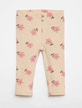 Leggings lunghi a coste con motivo