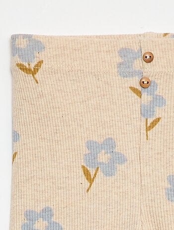 Leggings lunghi a coste con motivo