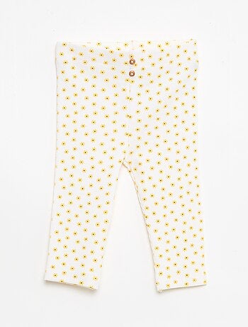 Leggings lunghi a coste con motivo