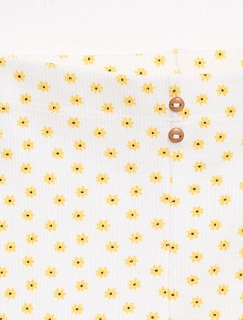 Leggings lunghi a coste con motivo