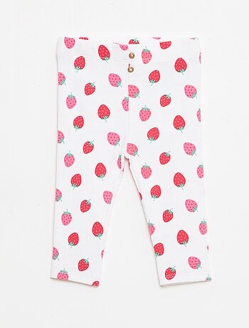 Leggings lunghi a coste con motivo