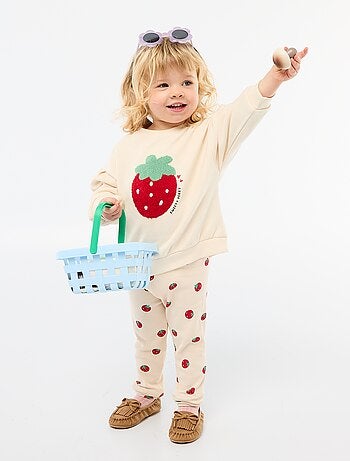 Leggings lunghi a coste con motivo