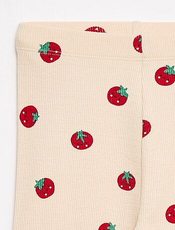 Leggings lunghi a coste con motivo