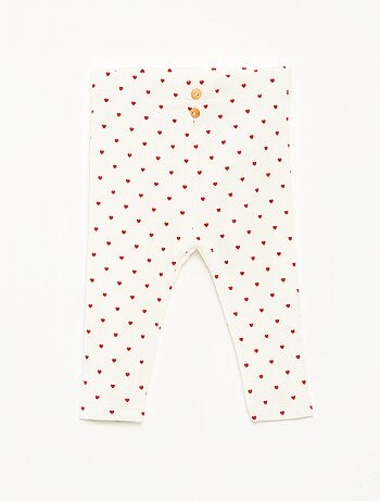 Leggings lunghi a coste con motivo