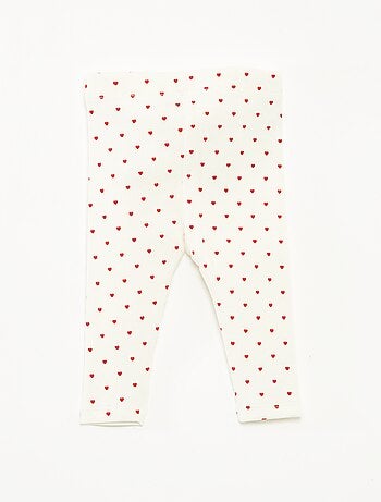 Leggings lunghi a coste con motivo
