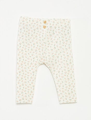 Leggings lunghi a coste con motivo
