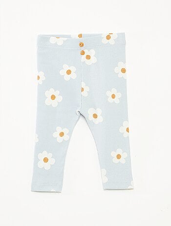 Leggings lunghi a coste con motivo