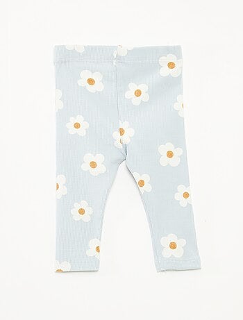 Leggings lunghi a coste con motivo
