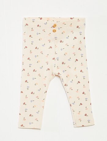 Leggings lunghi a coste con motivo