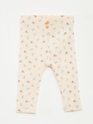 Leggings lunghi a coste con motivo