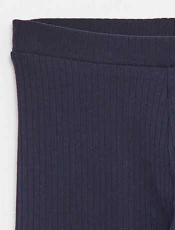Leggings lunghi a coste tinta unita