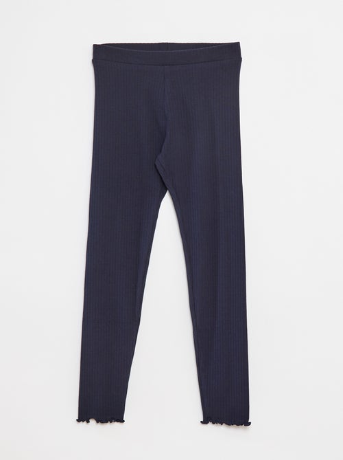 Leggings lunghi a coste tinta unita - Kiabi