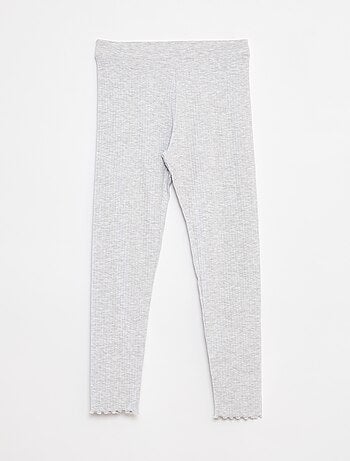 Leggings lunghi a coste tinta unita