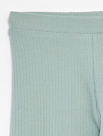 Leggings lunghi a coste tinta unita