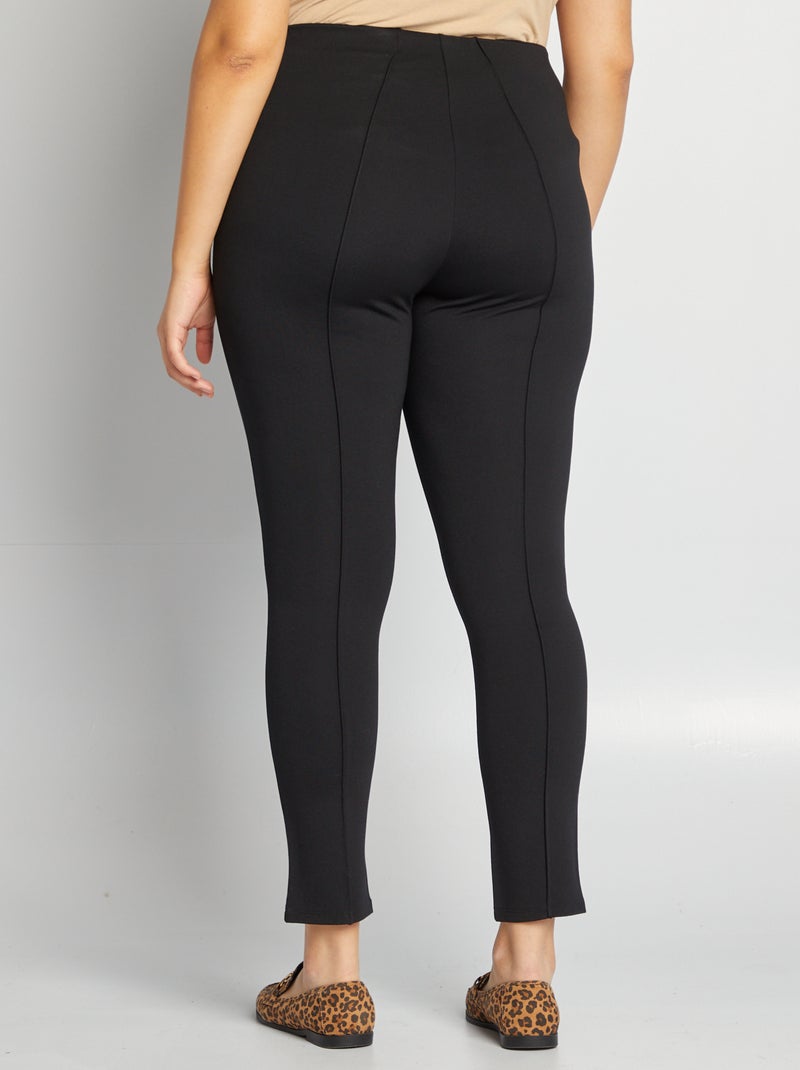 Leggings lunghi con bottoni fantasia nero - Kiabi