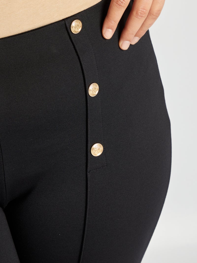 Leggings lunghi con bottoni fantasia nero - Kiabi