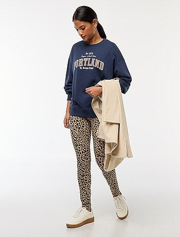 Leggings lunghi con motivo leopardato