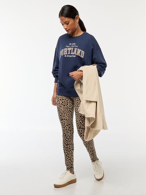Leggings lunghi con motivo leopardato - Kiabi Leggings lunghi con motivo leopardato - Kiabi
