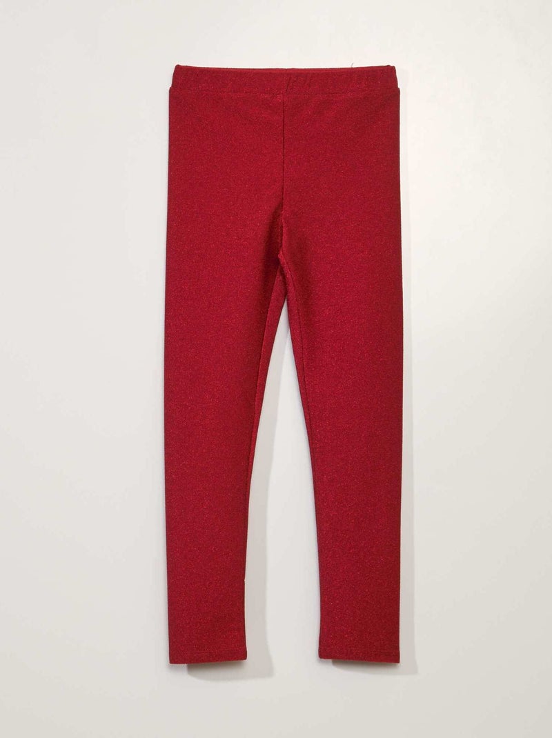 Leggings lunghi con paillettes Rosso - Kiabi