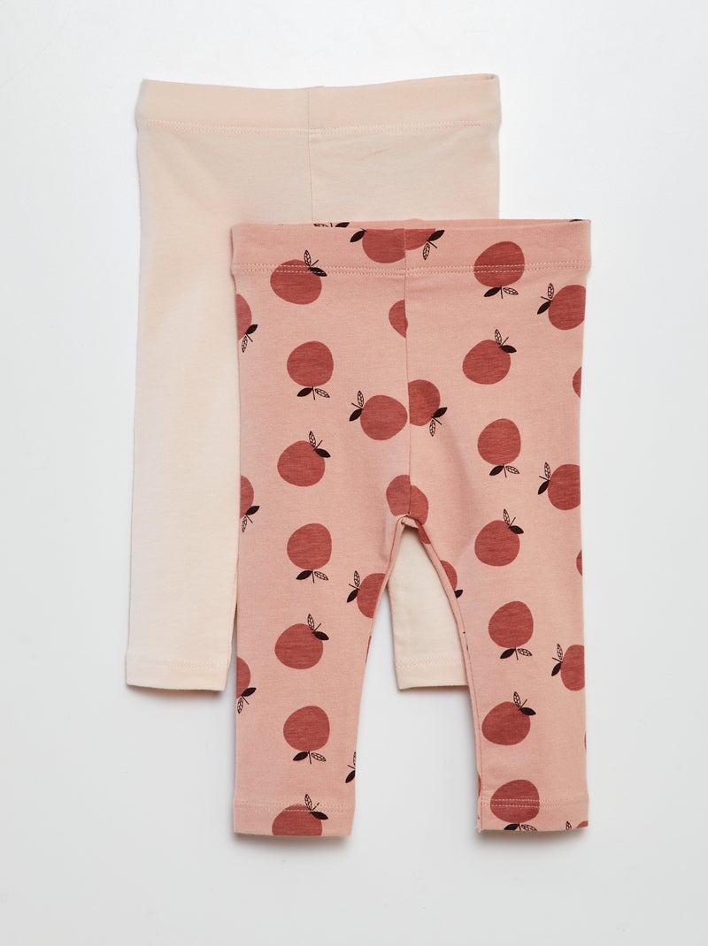 Leggings lunghi con stampa - 2 pezzi ROSA - Kiabi