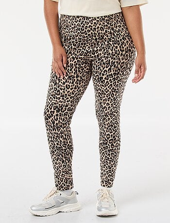 Leggings lunghi con stampa leopardata