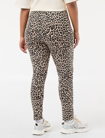 Leggings lunghi con stampa leopardata