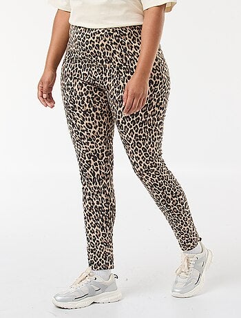 Leggings lunghi con stampa leopardata