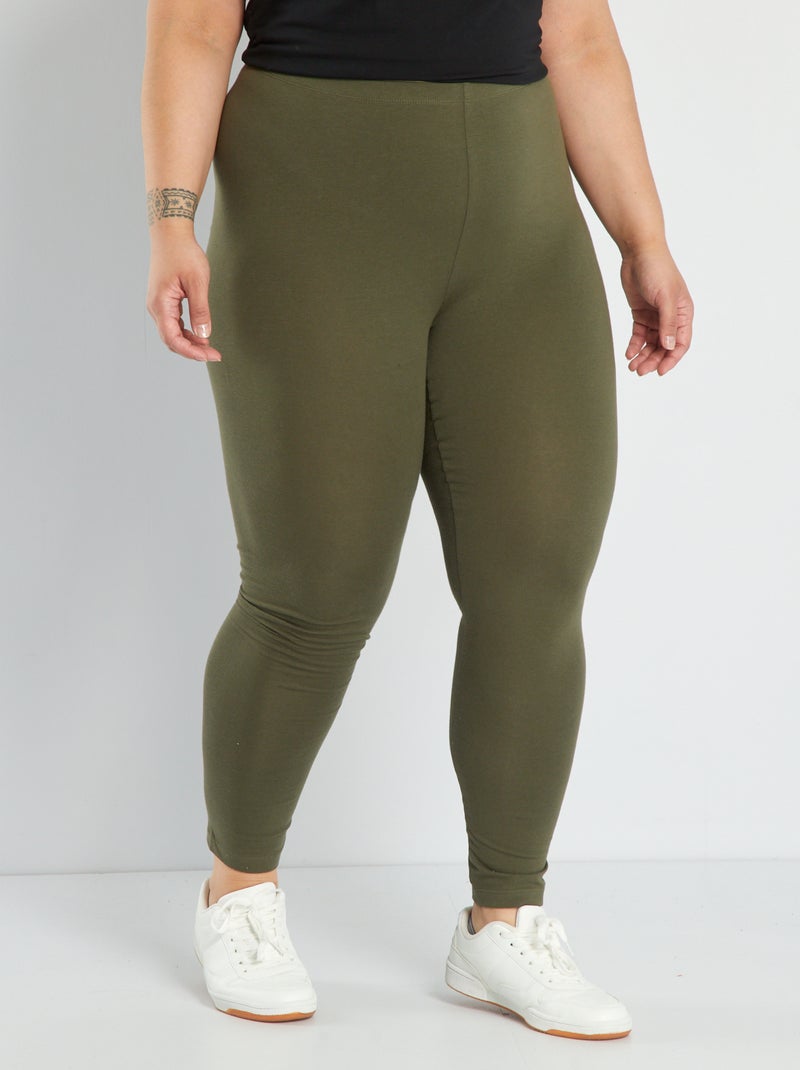 Leggings lunghi cotone STRETCH KAKI - Kiabi