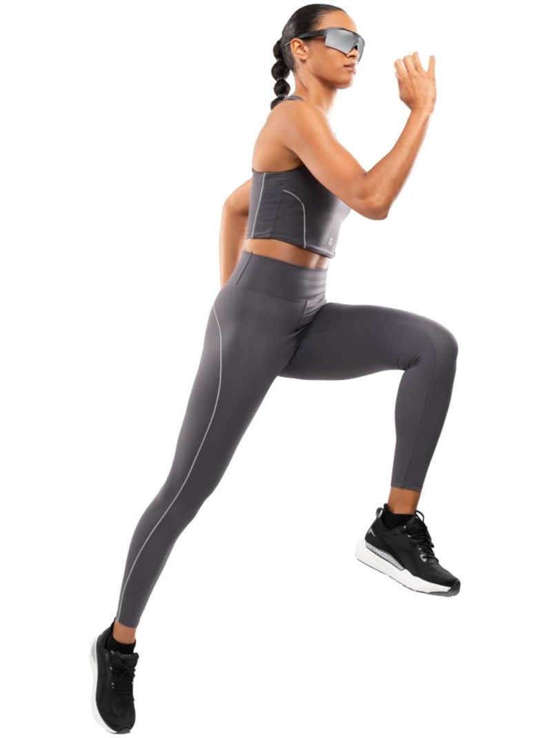 Leggings lunghi da corsa da donna fitness donna lume dark gray Bianco Grigio - Kiabi