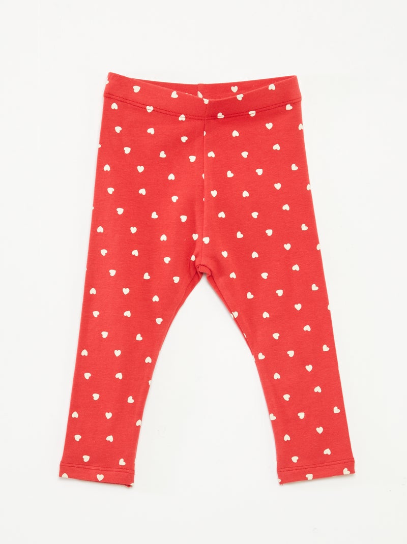 Leggings lunghi fantasia Rosso - Kiabi