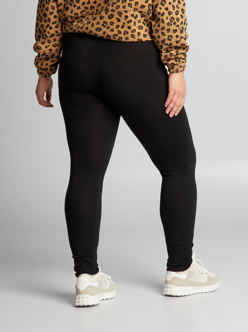 Leggings lunghi in cotone nero - Kiabi
