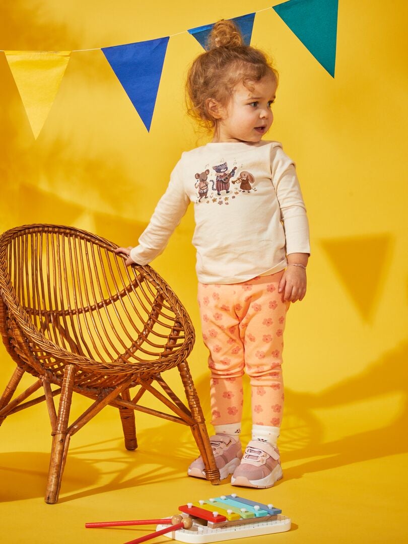 Leggings lunghi in jersey con stampa ARANCIONE - Kiabi