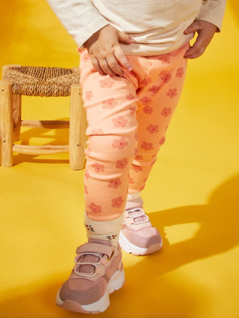 Leggings lunghi in jersey con stampa ARANCIONE - Kiabi