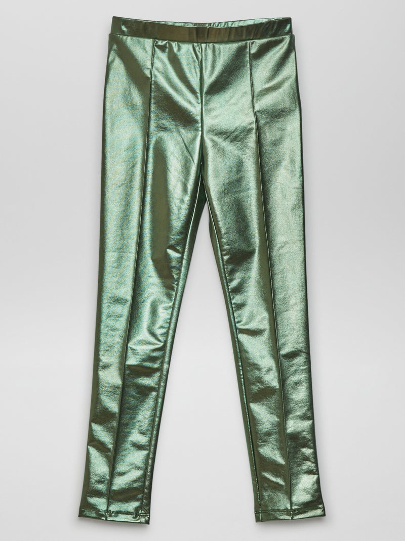 Leggings lunghi lucidi Verde metallico - Kiabi