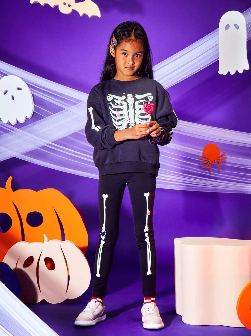 Leggings lunghi 'scheletro' Halloween Grigio scuro - Kiabi