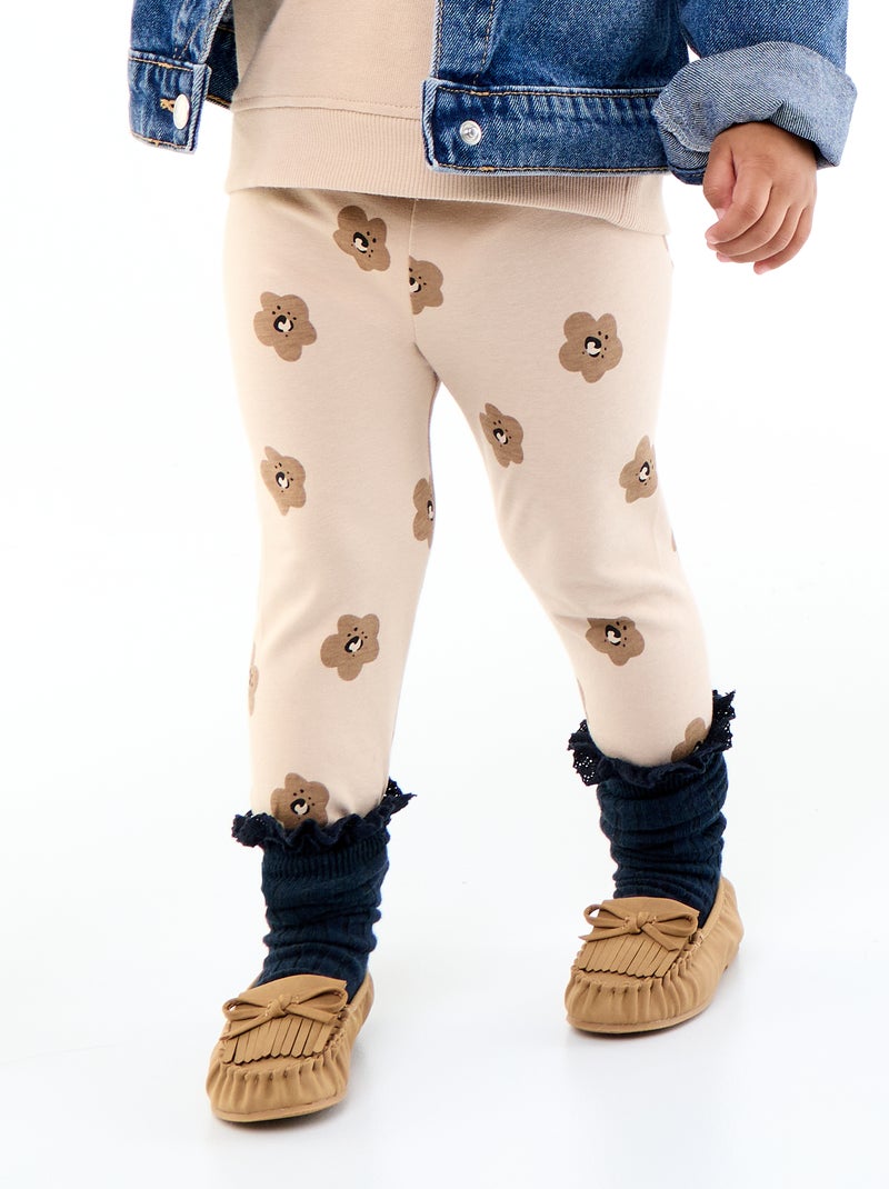 Leggings lunghi stampati Beige - Kiabi