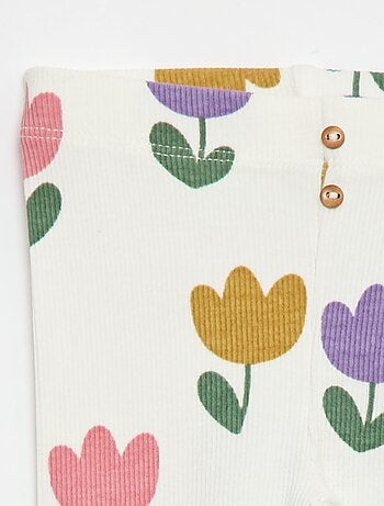 Leggings lungo a costine stampato
