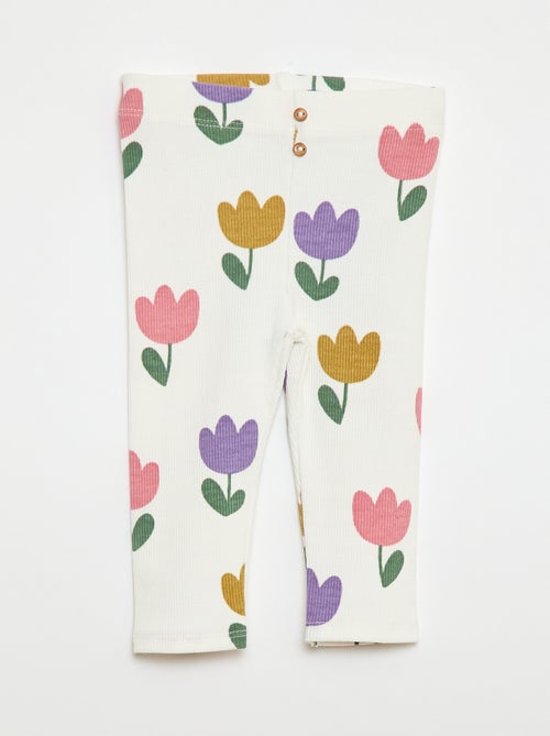 Leggings lungo a costine stampato - Kiabi