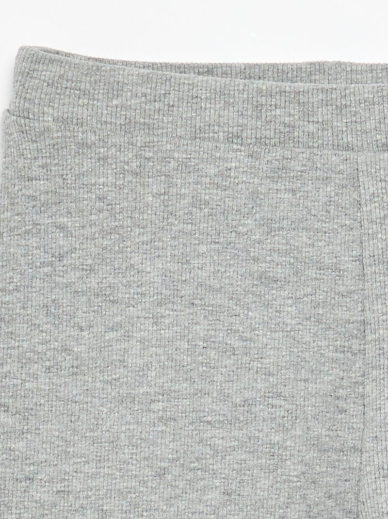 Leggings lungo a costine tinta unita Grigio - Kiabi
